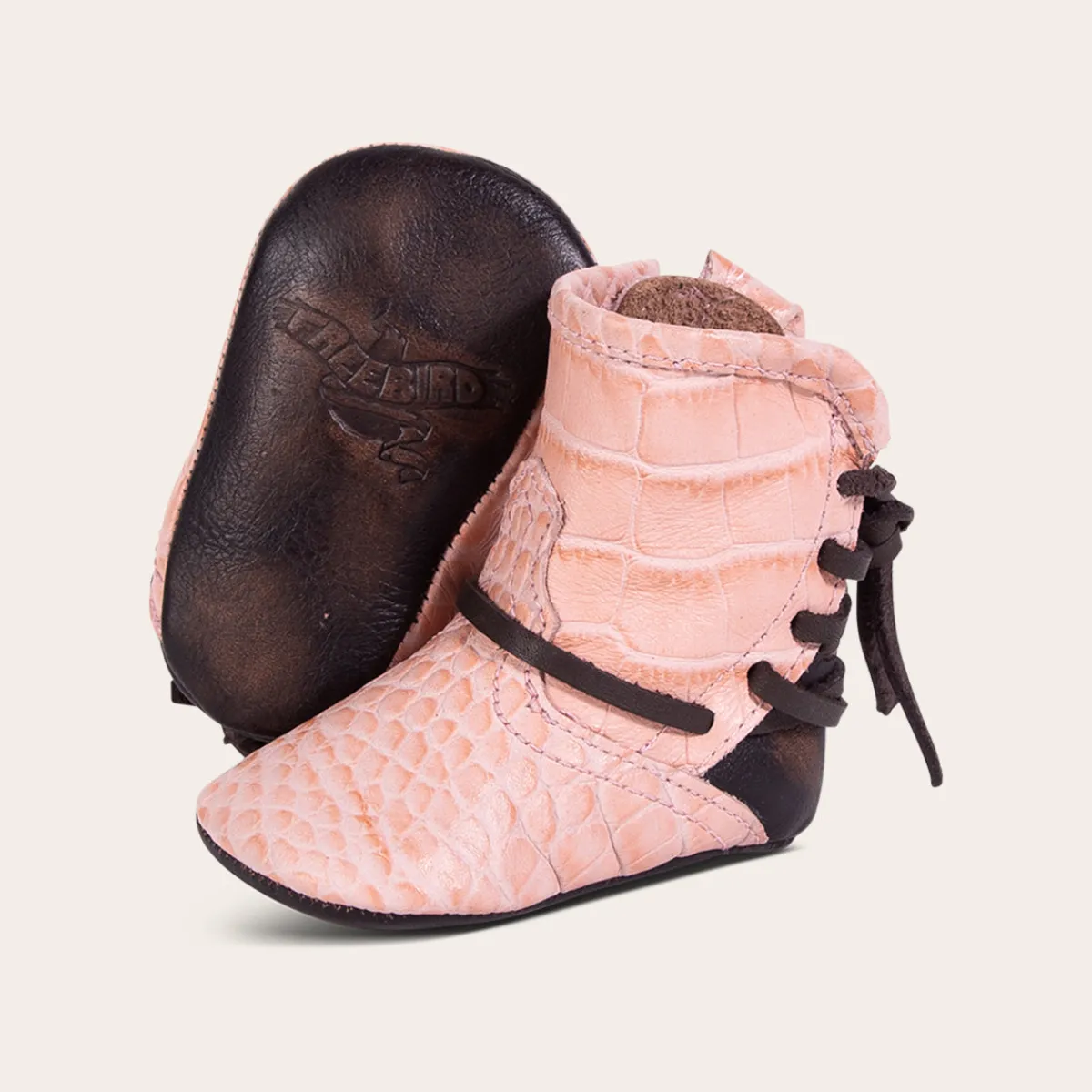 Fashion Freebird Stores Baby Coal Pink Croco