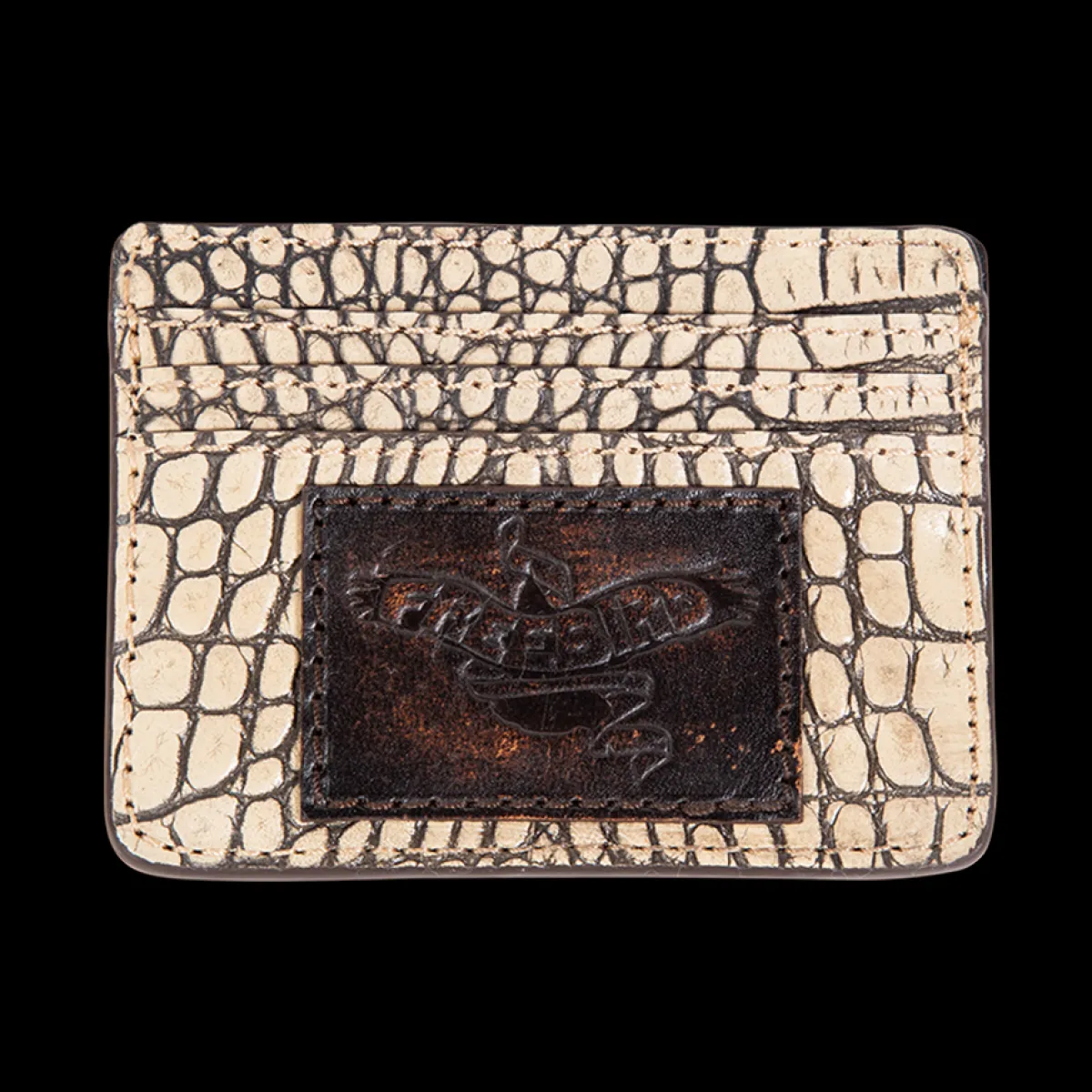 New Freebird Stores Cc Wallet Taupe Croco