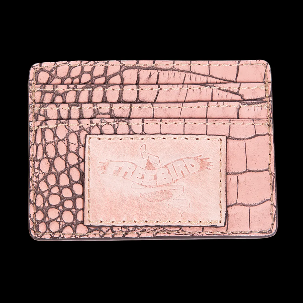 Best Freebird Stores Cc Wallet Pink Croco