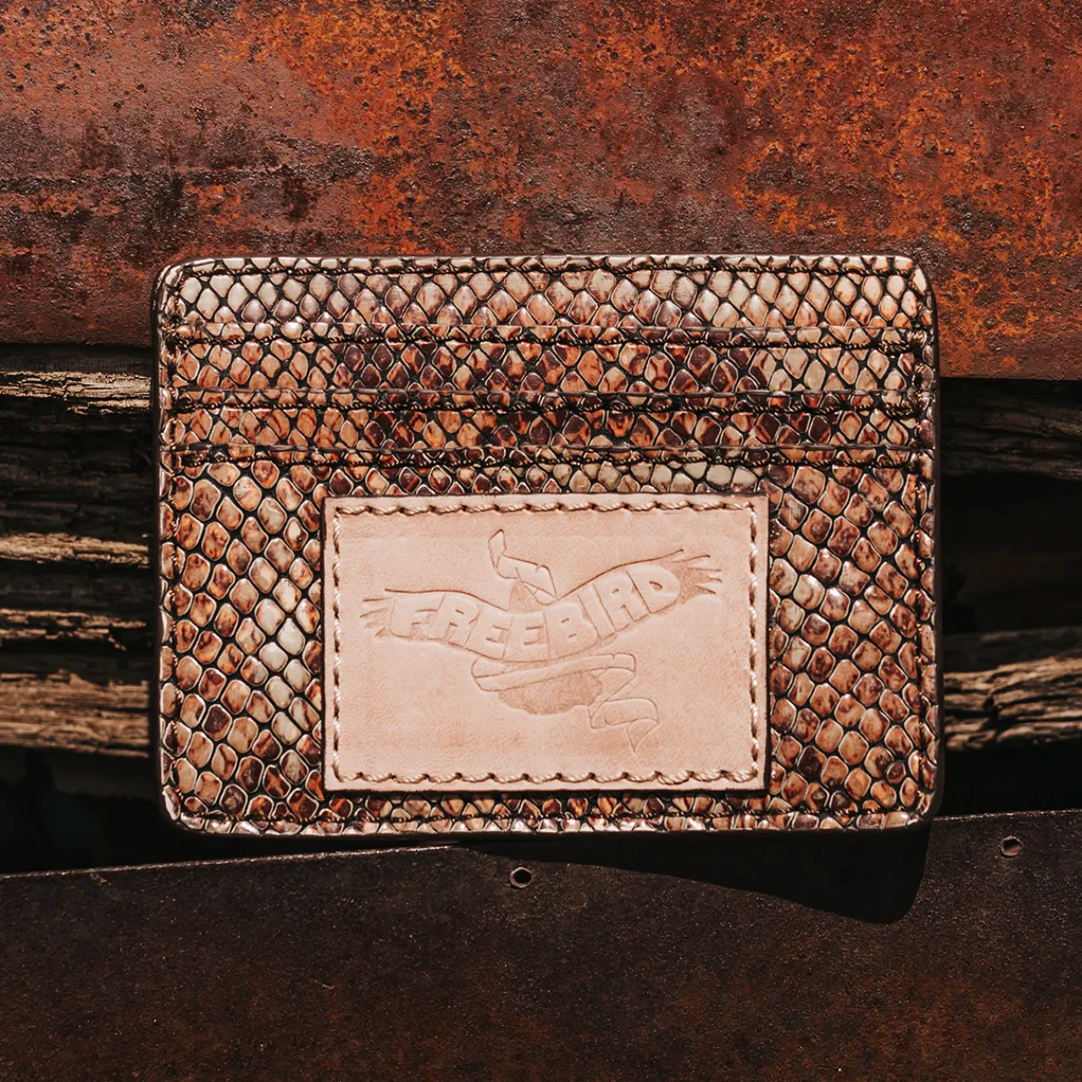 New Freebird Stores Cc Wallet Pink Snake