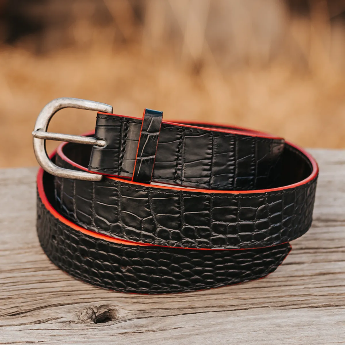 Discount Freebird Stores Classic Belt Black Croco