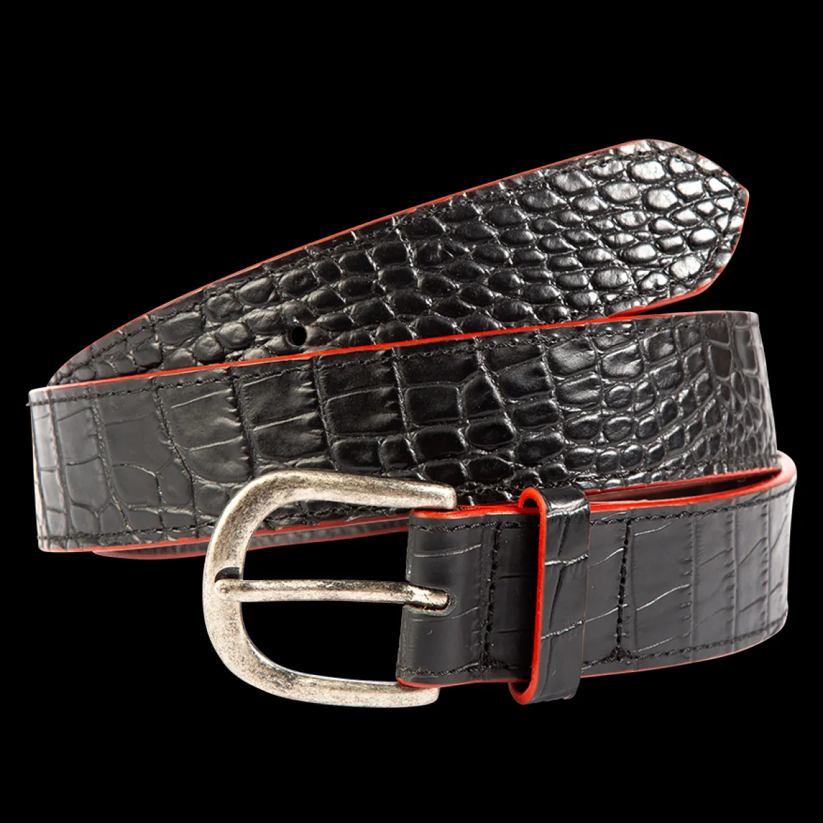 Discount Freebird Stores Classic Belt Black Croco