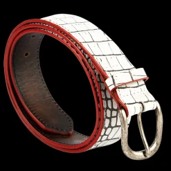 Fashion Freebird Stores Classic Belt White Croco
