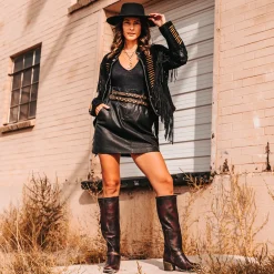 New Freebird Stores Double Belt Black Distressed