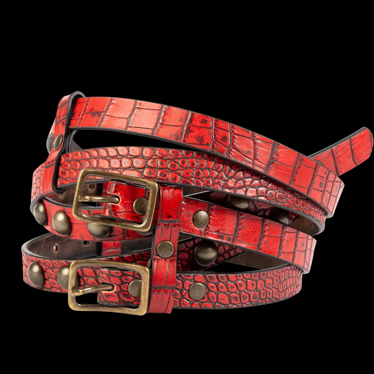 New Freebird Stores Double Belt Red Croco