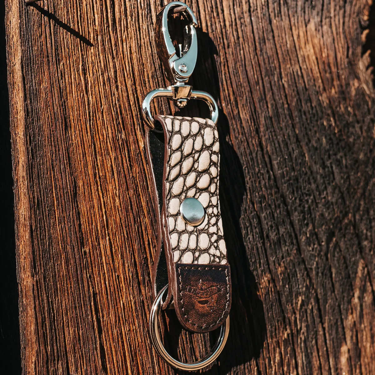 New Freebird Stores Key Chain Taupe Croco