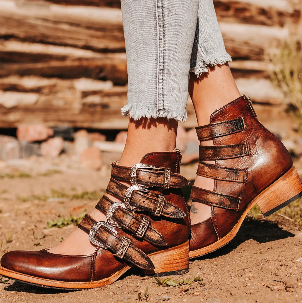 Clearance Freebird Stores Scarlett Cognac Multi