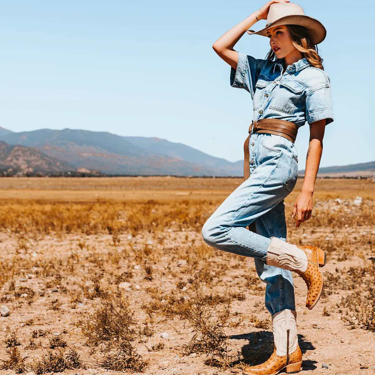 Outlet Freebird Stores Warrick Tan Ostrich Multi