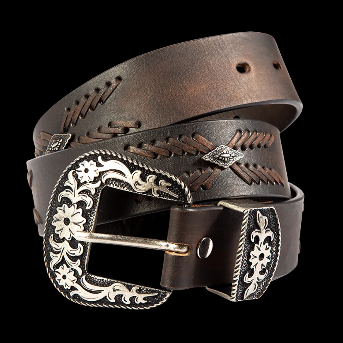 Clearance Freebird Stores Westbound Belt Black Distressed