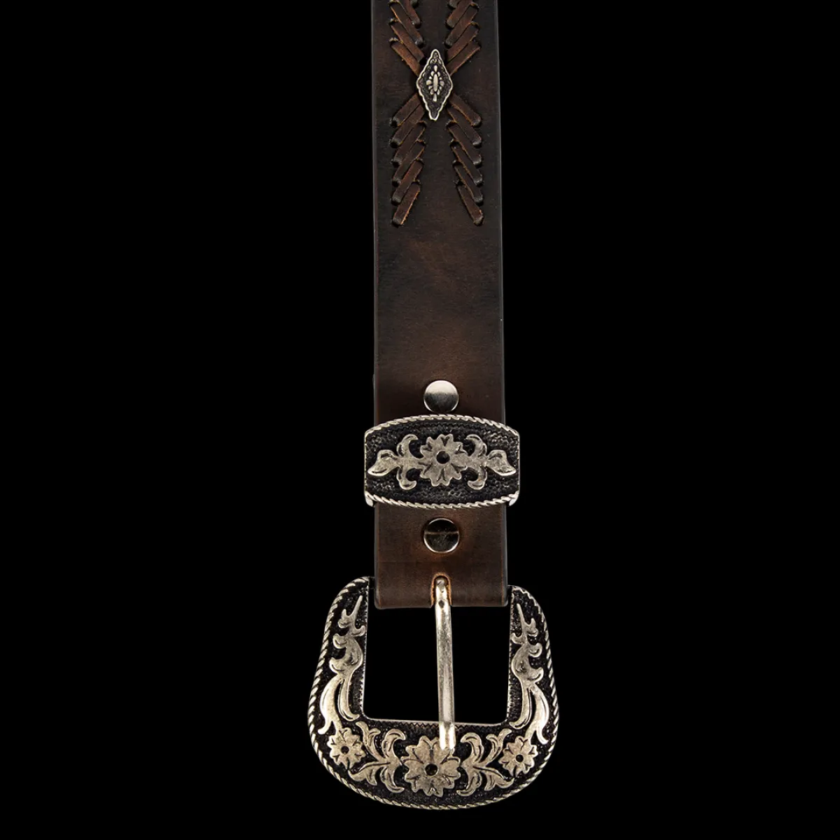Clearance Freebird Stores Westbound Belt Black Distressed