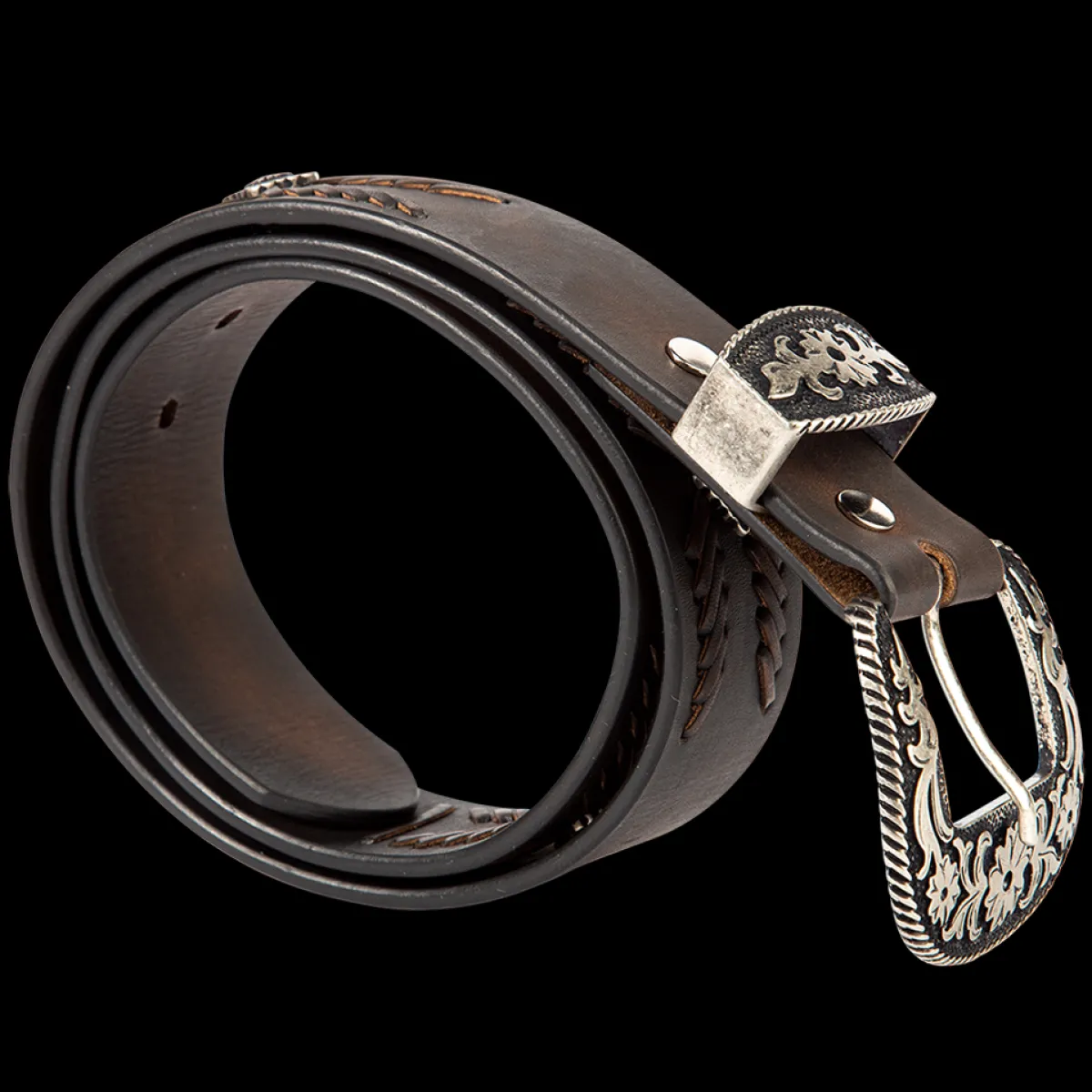 Clearance Freebird Stores Westbound Belt Black Distressed