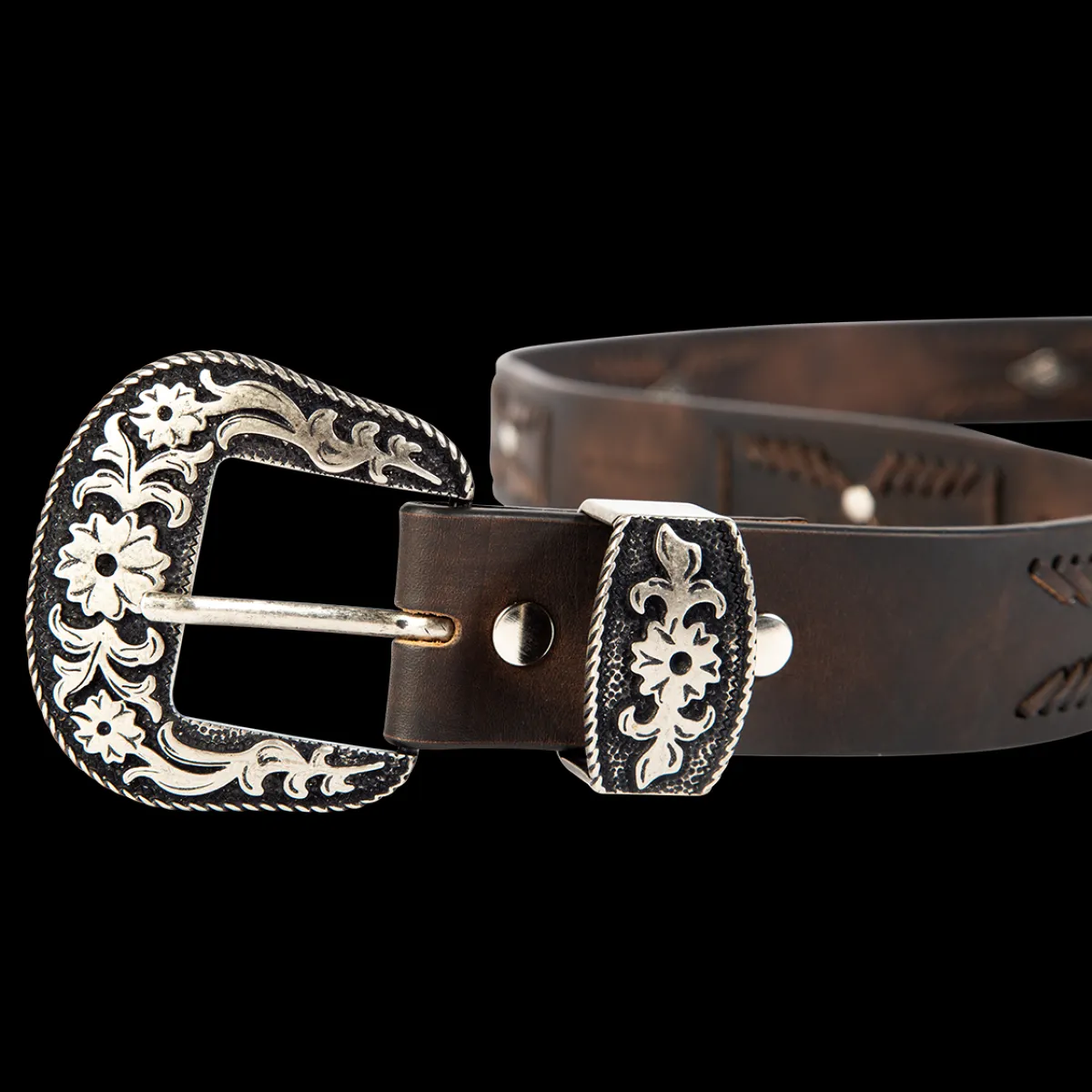 Clearance Freebird Stores Westbound Belt Black Distressed