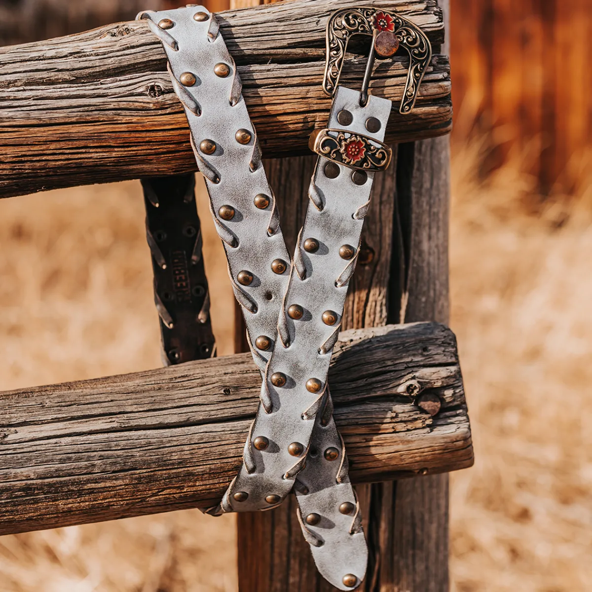 Clearance Freebird Stores Whip Stitch Belt Ice